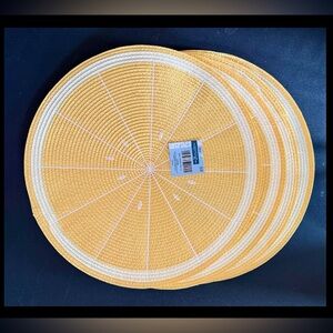 The Spring Shop 15" Round Lemon Woven Placemat Set of 4 Hobby Lobby NEW